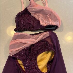 Kids Dance Costume in Purple and Pink